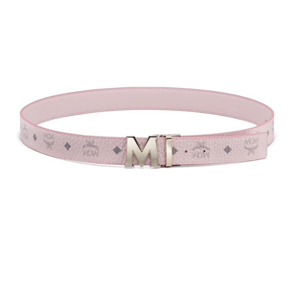 NWT $295 MCM Logo Buckle Reversible and Customizable Belt in Pink! - Picture 3 of 3